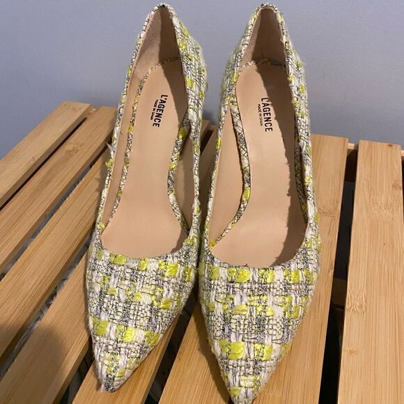L’AGENCE Eloise Pump in Yellow Tweed - Picture 4 of 7